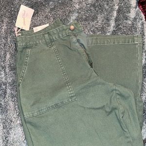 High rise wide leg trousers